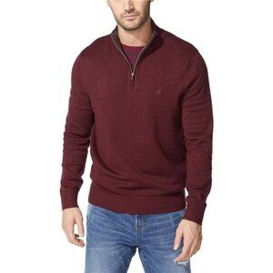 Mens Quarter Zip Sweater Long Sleeve Knit Pullover Classic Fit Warm Casual